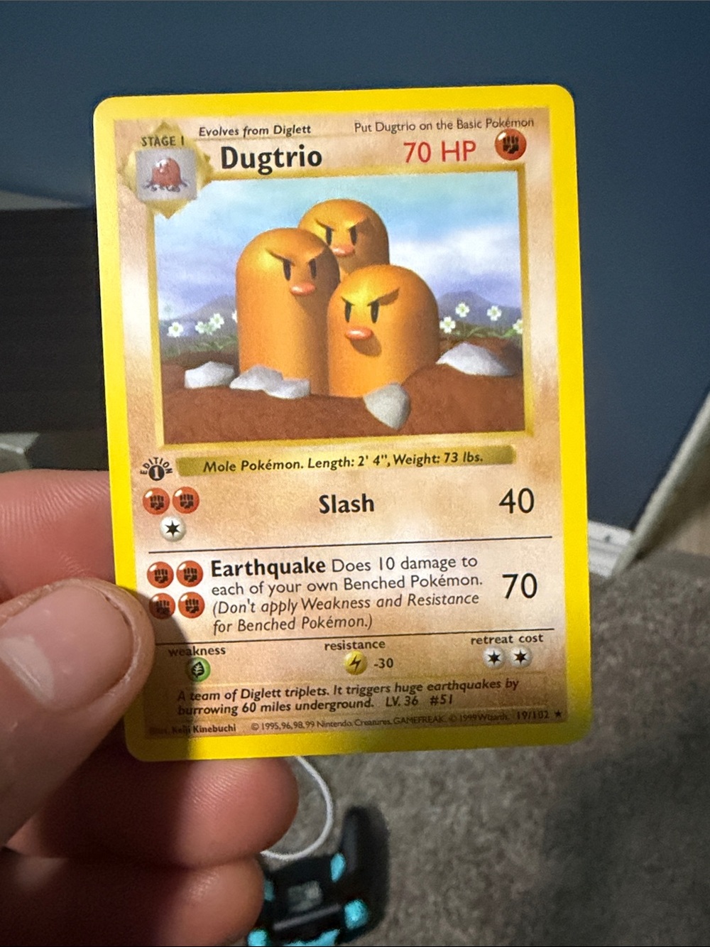 Pokemon Dugtrio Trading Card - Yellow Border